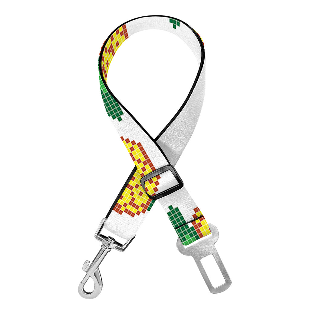 Pixel Pineapple Pattern Print Dog Seat Belt