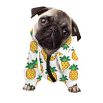Pixel Pineapple Pattern Print Dog Zip Up Hoodie