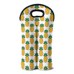Pixel Pineapple Pattern Print Double Neoprene Wine Tote