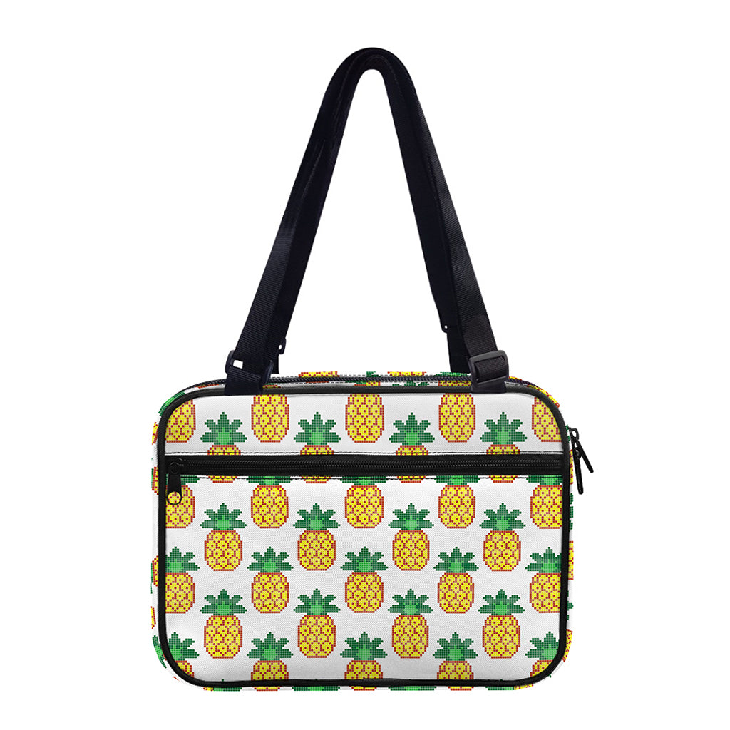 Pixel Pineapple Pattern Print Double Strap Bible Bag