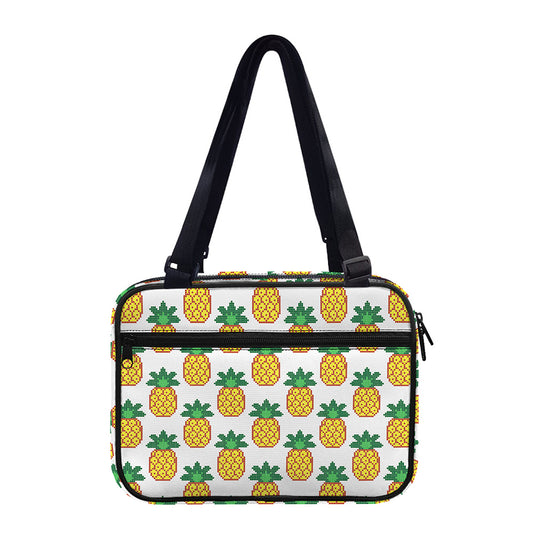Pixel Pineapple Pattern Print Double Strap Bible Bag