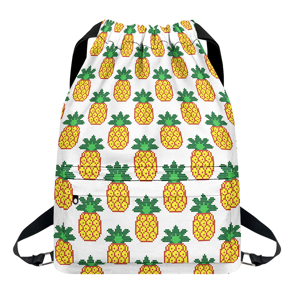 Pixel Pineapple Pattern Print Drawstring Backpack