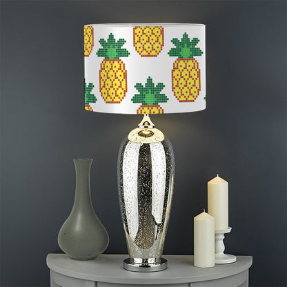 Pixel Pineapple Pattern Print Drum Lamp Shade