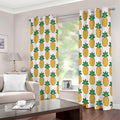 Pixel Pineapple Pattern Print Extra Wide Grommet Curtains