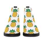 Pixel Pineapple Pattern Print Flat Ankle Boots