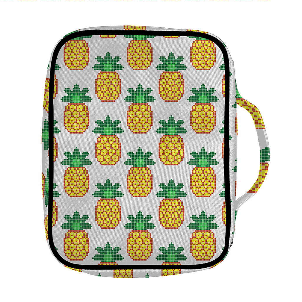 Pixel Pineapple Pattern Print Front Pocket Bible Bag