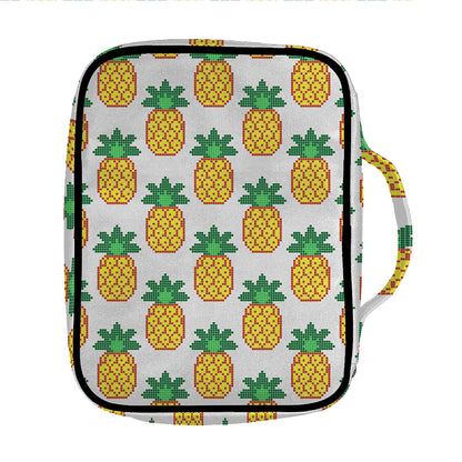 Pixel Pineapple Pattern Print Front Pocket Bible Bag
