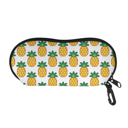 Pixel Pineapple Pattern Print Glasses Case