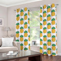 Pixel Pineapple Pattern Print Grommet Curtains