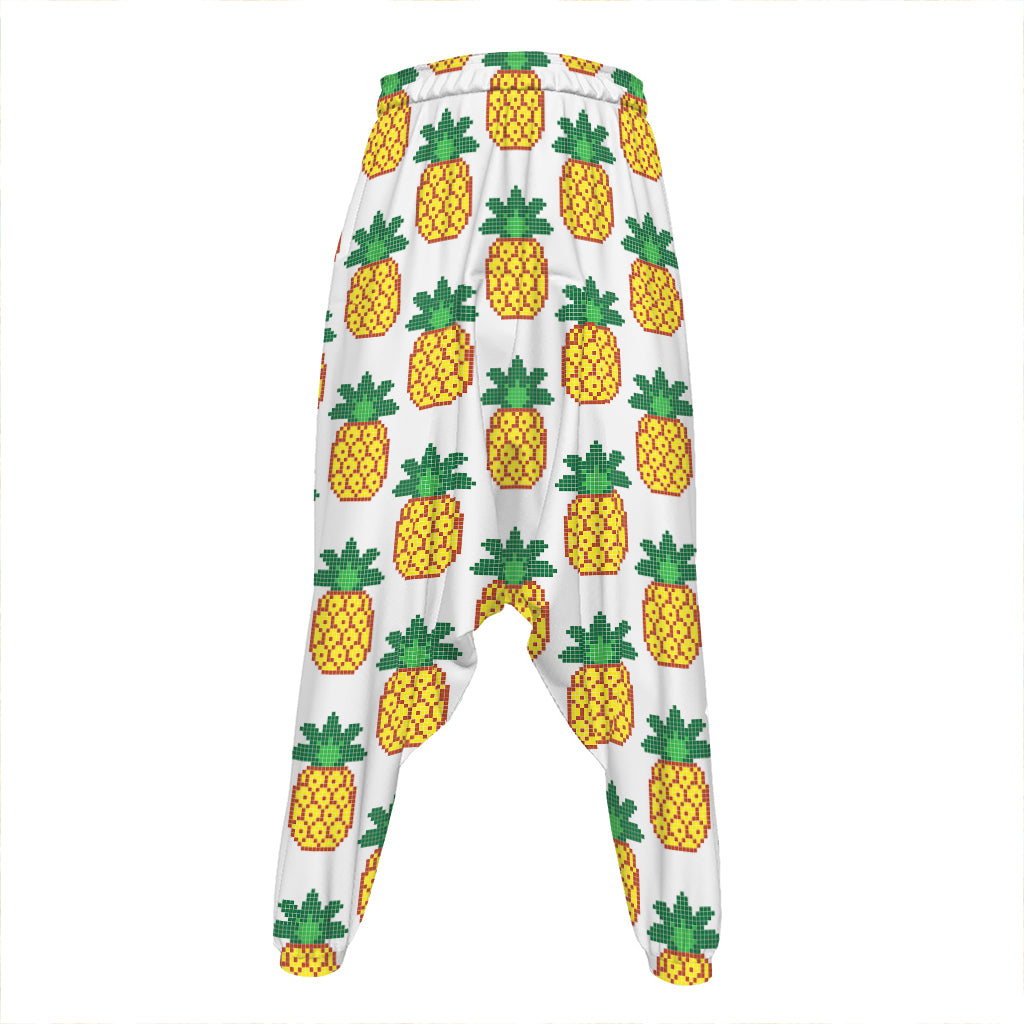 Pixel Pineapple Pattern Print Hammer Pants