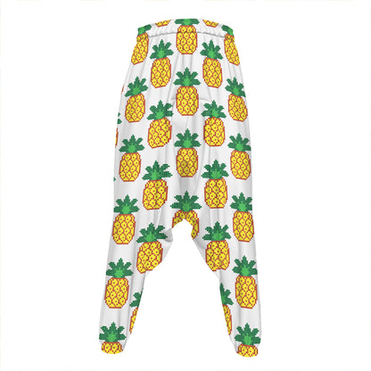 Pixel Pineapple Pattern Print Hammer Pants