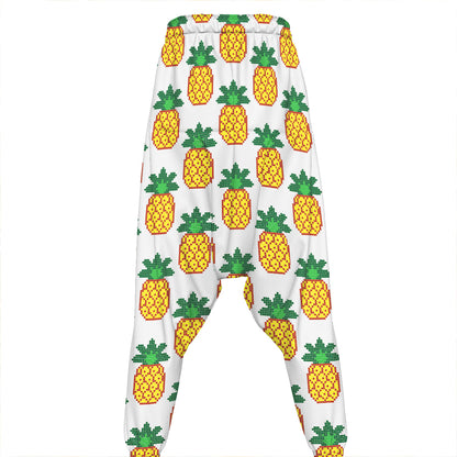Pixel Pineapple Pattern Print Hammer Pants