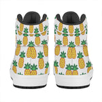 Pixel Pineapple Pattern Print High Top Leather Sneakers