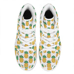 Pixel Pineapple Pattern Print High Top Leather Sneakers