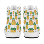 Pixel Pineapple Pattern Print High Top Leather Sneakers