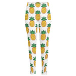 Pixel Pineapple Pattern Print High-Waisted Pocket Leggings