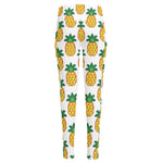 Pixel Pineapple Pattern Print High-Waisted Pocket Leggings