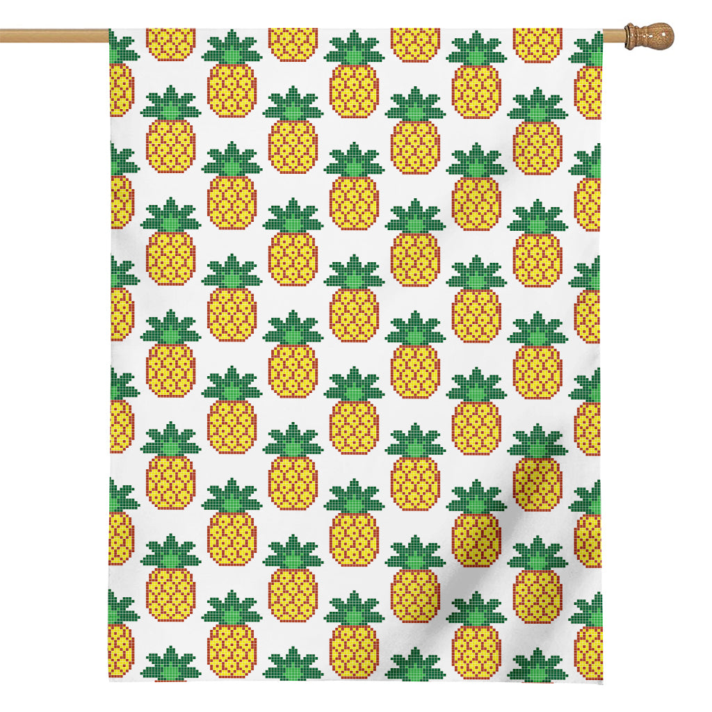 Pixel Pineapple Pattern Print House Flag