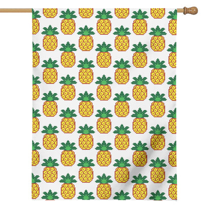 Pixel Pineapple Pattern Print House Flag