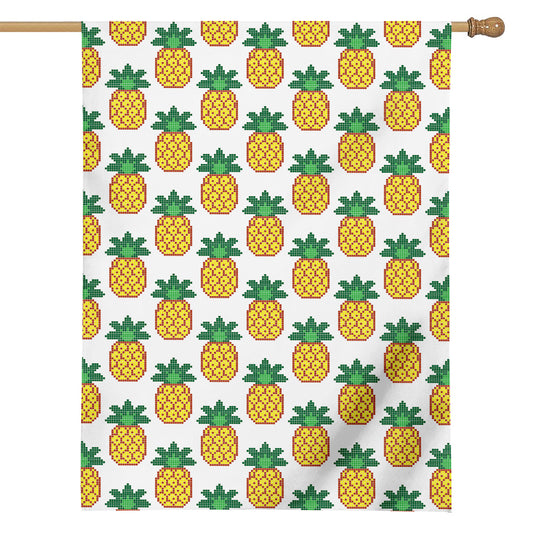 Pixel Pineapple Pattern Print House Flag