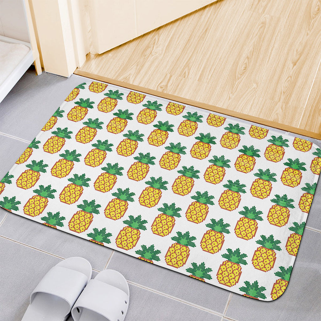 Pixel Pineapple Pattern Print Indoor Door Mat