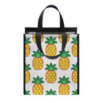 Pixel Pineapple Pattern Print Insulated Lunch Tote
