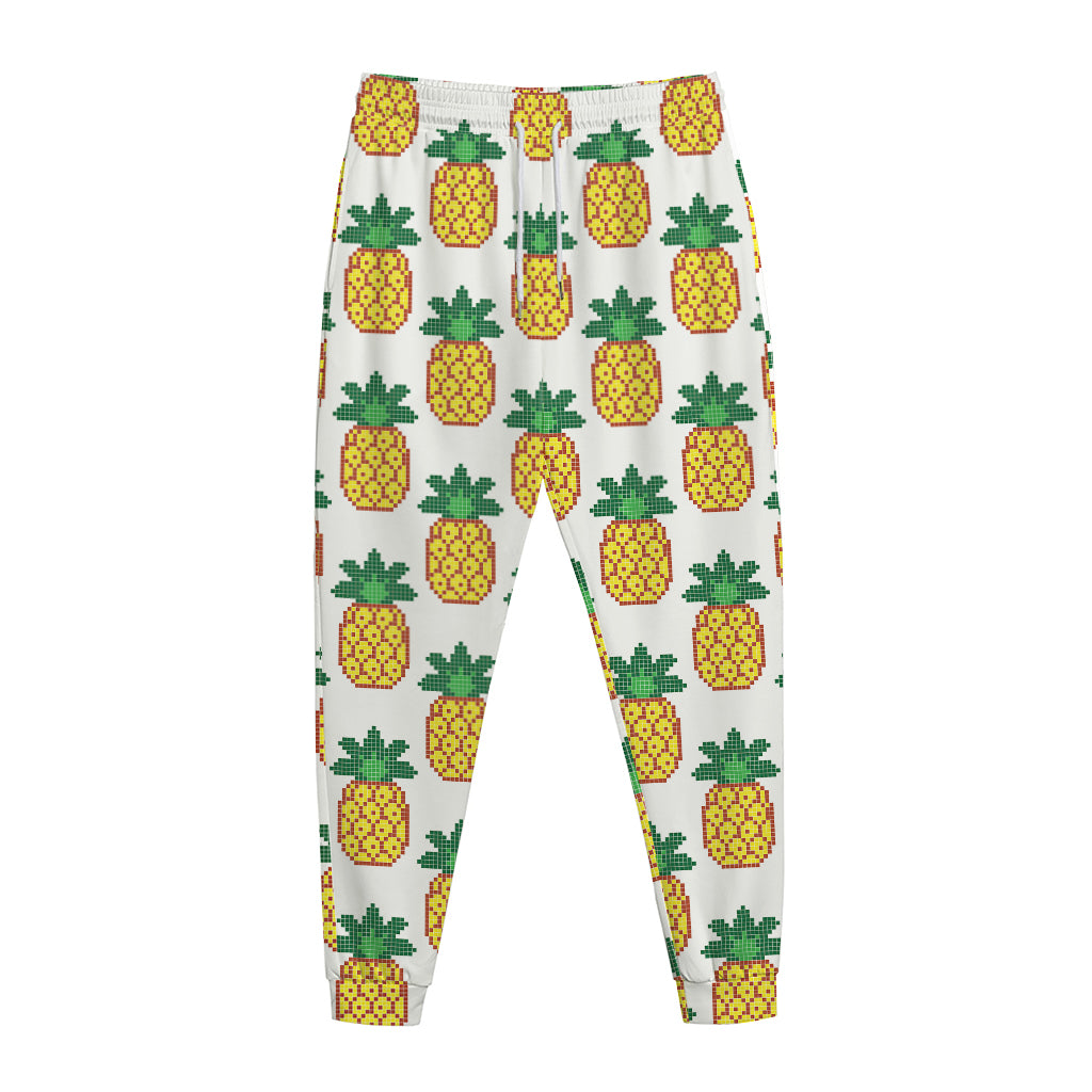 Pixel Pineapple Pattern Print Jogger Pants