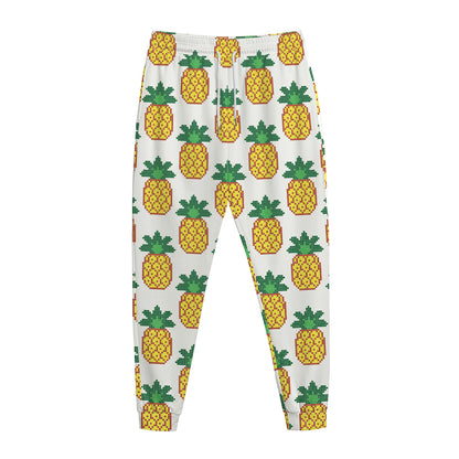 Pixel Pineapple Pattern Print Jogger Pants