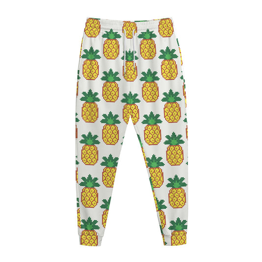 Pixel Pineapple Pattern Print Jogger Pants