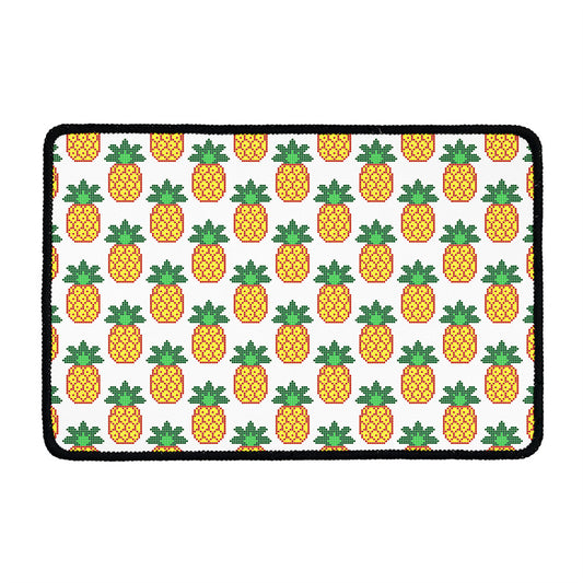 Pixel Pineapple Pattern Print Kitchen Mat