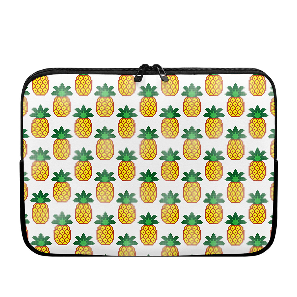 Pixel Pineapple Pattern Print Laptop Sleeve