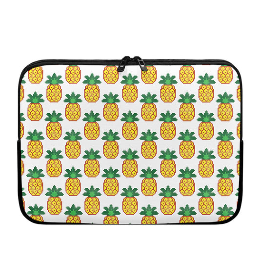 Pixel Pineapple Pattern Print Laptop Sleeve