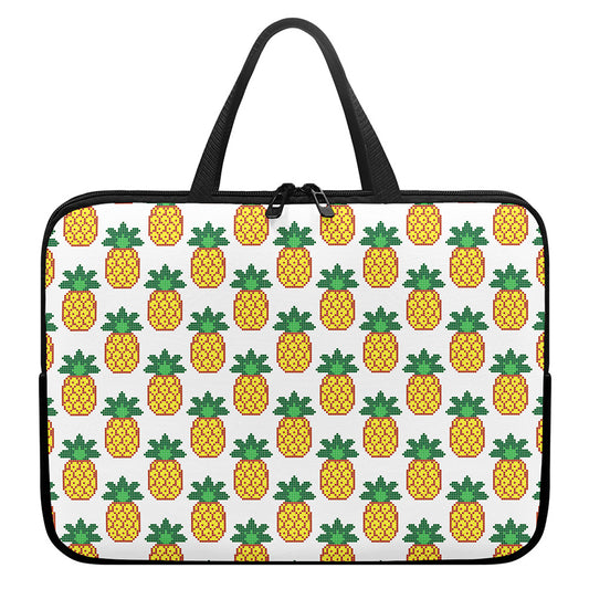 Pixel Pineapple Pattern Print Laptop Sleeve With Handle