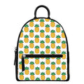 Pixel Pineapple Pattern Print Leather Backpack