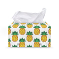 Pixel Pineapple Pattern Print Leather Tissue Box Cover