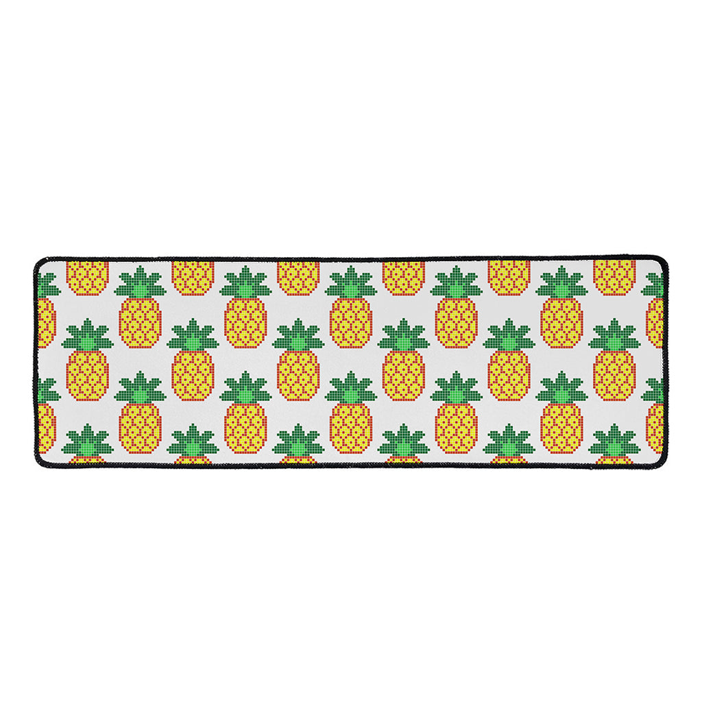 Pixel Pineapple Pattern Print Long Kitchen Mat