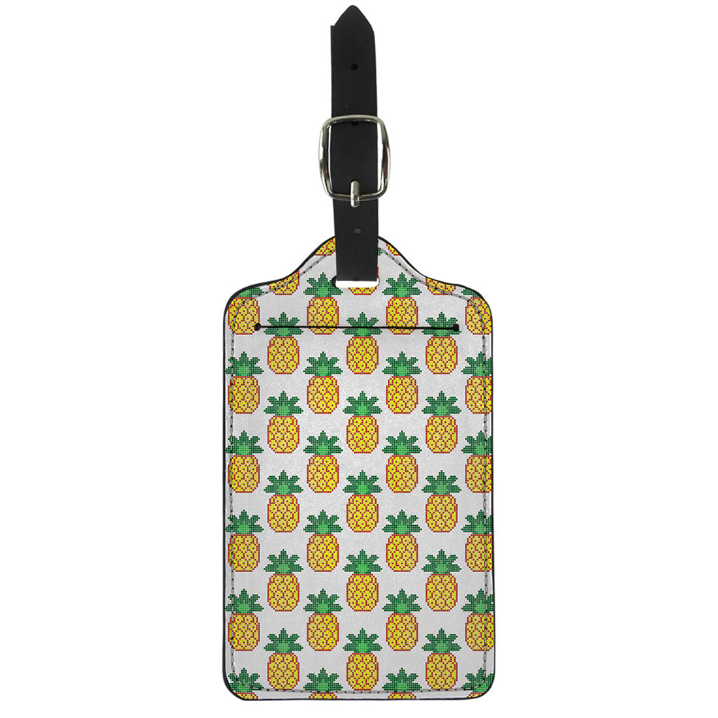 Pixel Pineapple Pattern Print Luggage Tag