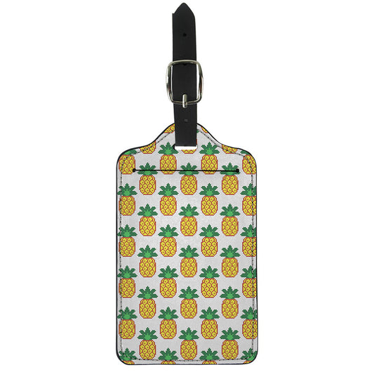 Pixel Pineapple Pattern Print Luggage Tag