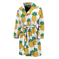 Pixel Pineapple Pattern Print Men's Bathrobe