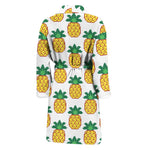 Pixel Pineapple Pattern Print Men's Bathrobe