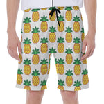 Pixel Pineapple Pattern Print Men's Beach Shorts