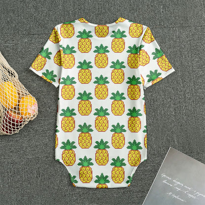 Pixel Pineapple Pattern Print Men's Bodysuit