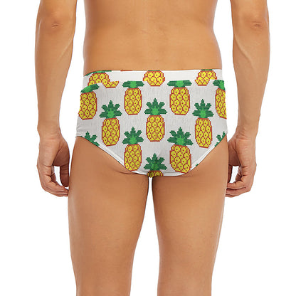 Pixel Pineapple Pattern Print Men's Briefs