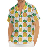 Pixel Pineapple Pattern Print Men's Deep V-Neck Shirt