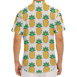 Pixel Pineapple Pattern Print Men's Deep V-Neck Shirt
