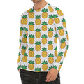 Pixel Pineapple Pattern Print Men's Long Sleeve Rash Guard