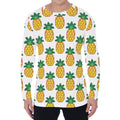 Pixel Pineapple Pattern Print Men's Long Sleeve T-Shirt