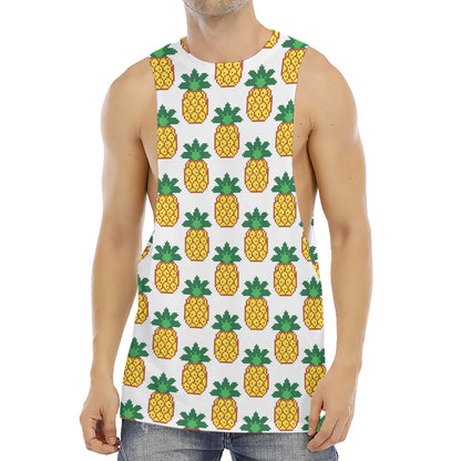 Pixel Pineapple Pattern Print Men's Muscle Tank Top