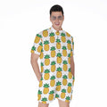 Pixel Pineapple Pattern Print Men's Romper