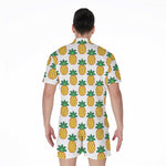 Pixel Pineapple Pattern Print Men's Rompers